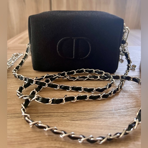 Dior Crossbody Bag Cosmetic Makeup Pouch Silver Hardware Star Charms and Straps - Picture 4 of 15